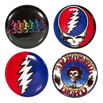 Grateful Dead 4 Pack 1.25" Button Set Collector Items