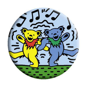 Grateful Dead Bears on Blue Button Front