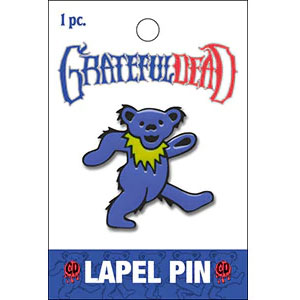 Blue Dancing Bear Pewter Pin Badge