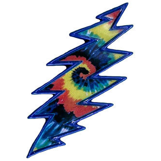 Tie Dye Bolt Pewter Pin Badge