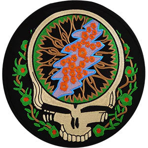 Grateful Dead Steal Your Face w/ Vines Round Back Patch Front