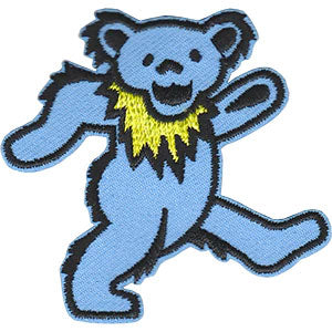 Grateful Dead Blue Dancing Bear Patchpins Embroidered Patch Front