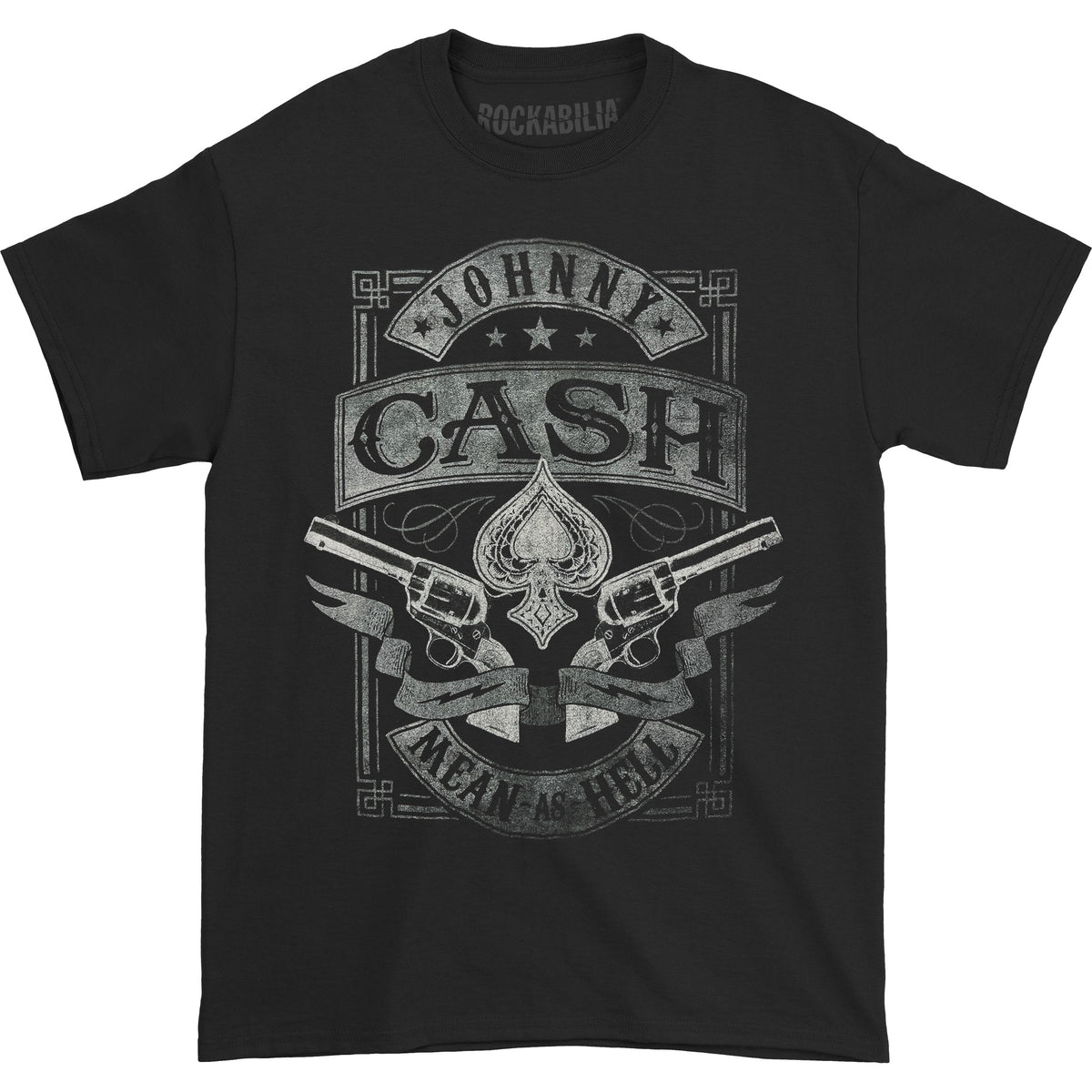 Johnny Cash Mean As Hell T-shirt Front