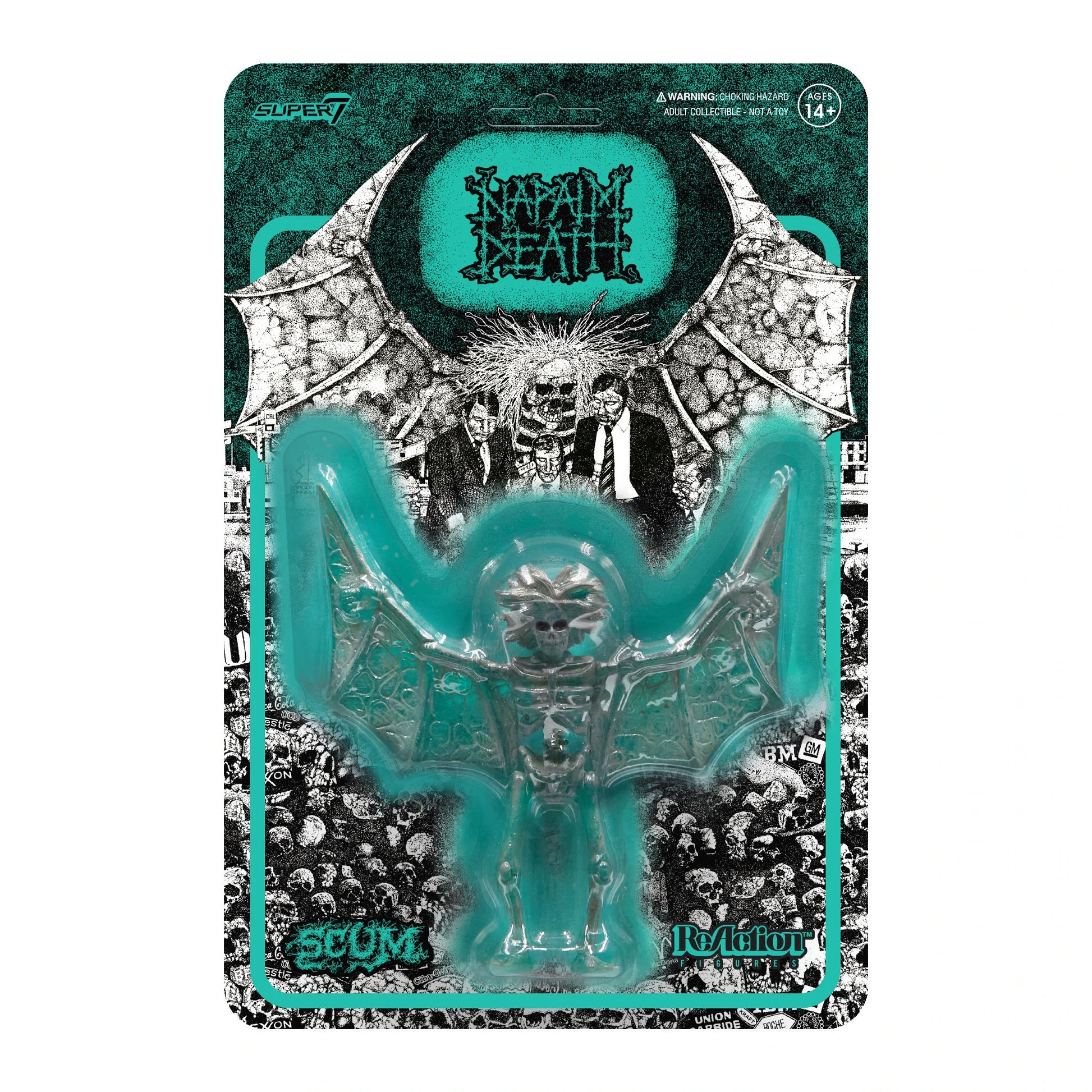 Napalm Death Super7 Scum Demon (Aquamarine) 3.75" ReAction Figure Action Figure Back