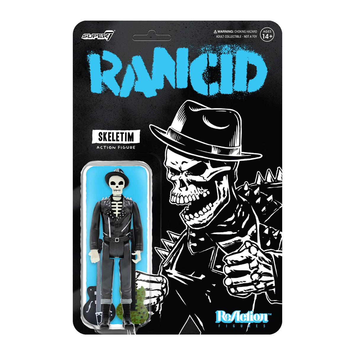Rancid Super7 Skeletim (Hat) 3.75" ReAction Figure Action Figure Back