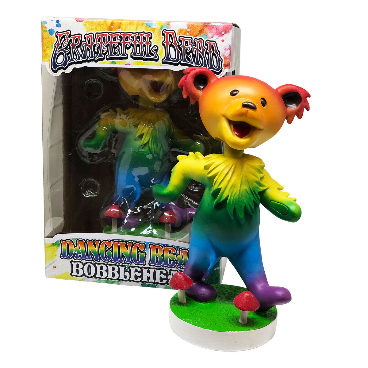 Grateful Dead Rainbow Dancing Bear Bobble Buddy Action Figure Back
