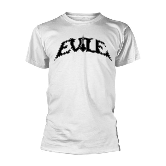 Evile Logo (white Ts/black Print) T-shirt Front