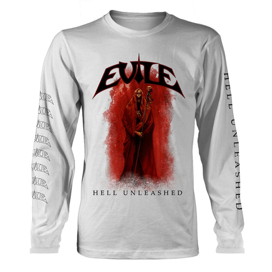 Evile Hell Unleashed (white) Long Sleeve Front