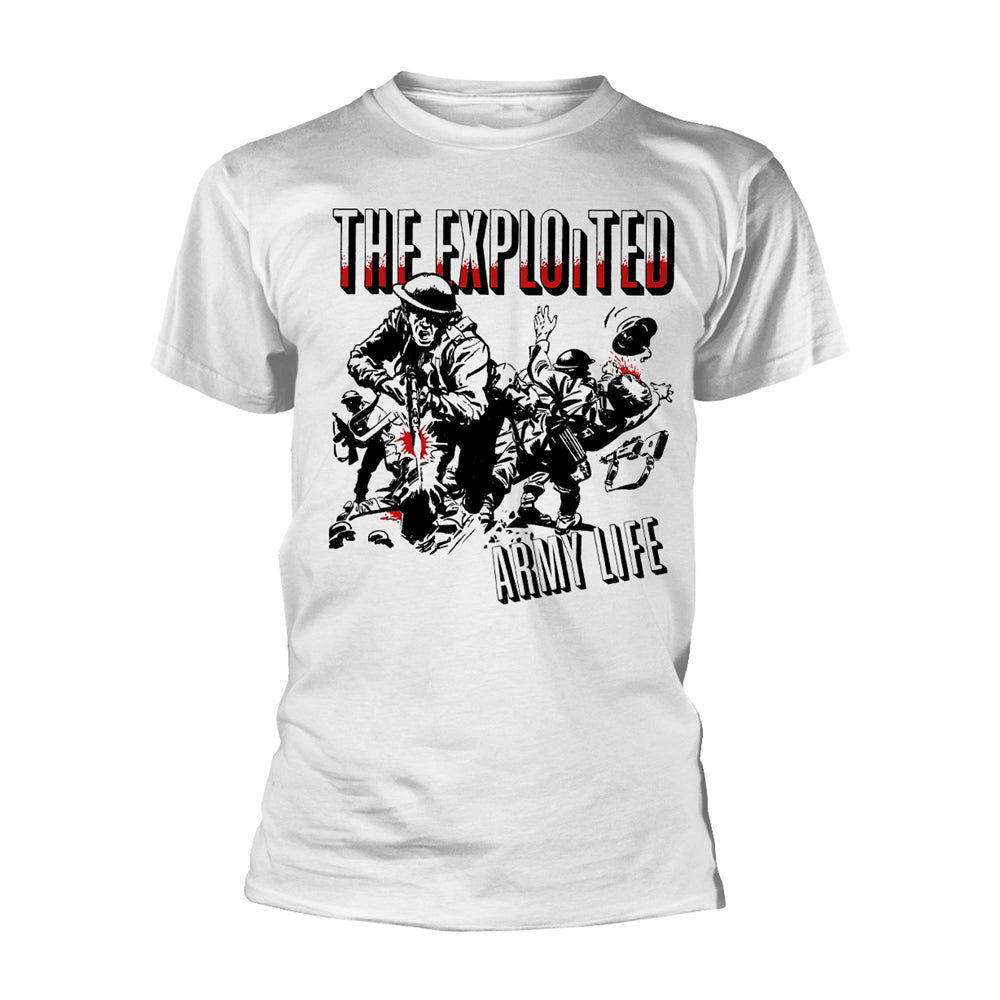 Exploited Army Life (white) T-shirt Front
