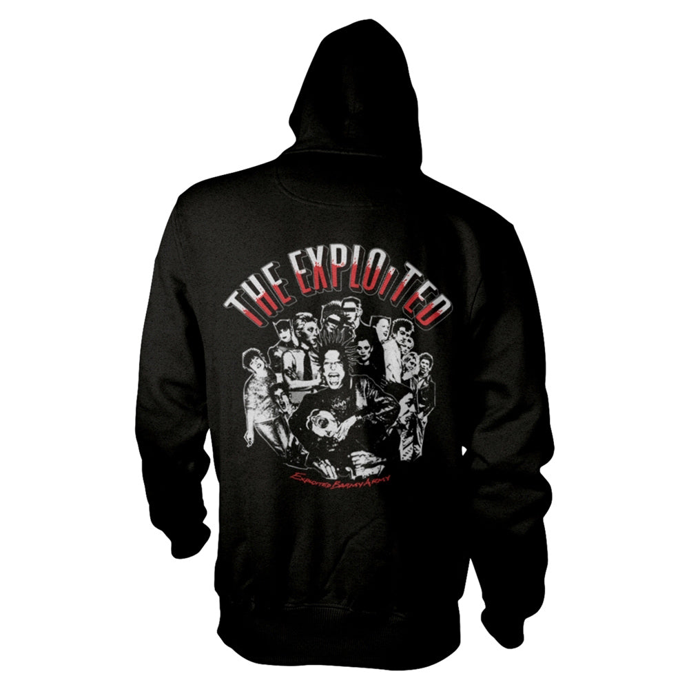 Exploited Barmy Army (black) Zippered Hooded Sweatshirt Back