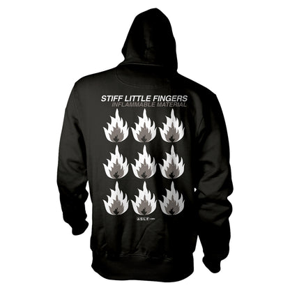 Stiff Little Fingers Inflammable Material Hooded Sweatshirt Back