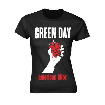 Green Day American Idiot Heart (black) Womens T-shirt Front