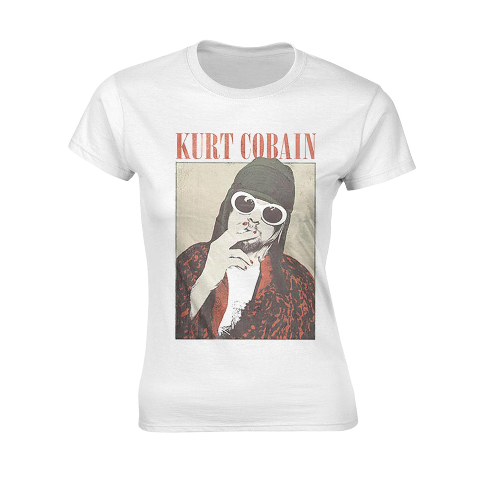 Kurt Cobain Cigarette (colour) Womens T-shirt Front