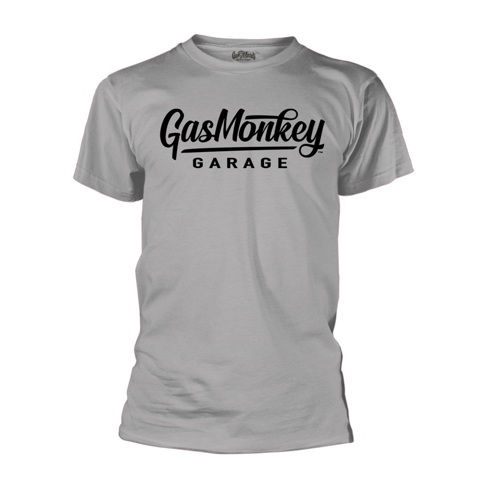 Gas Monkey Garage Large Script Logo (grey) T-shirt Front