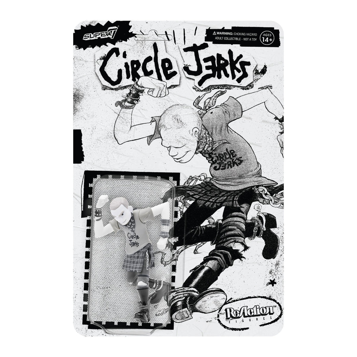 Circle Jerks Super7 Skank Man (Grayscale) 3.75" ReAction Figure Action Figure Front