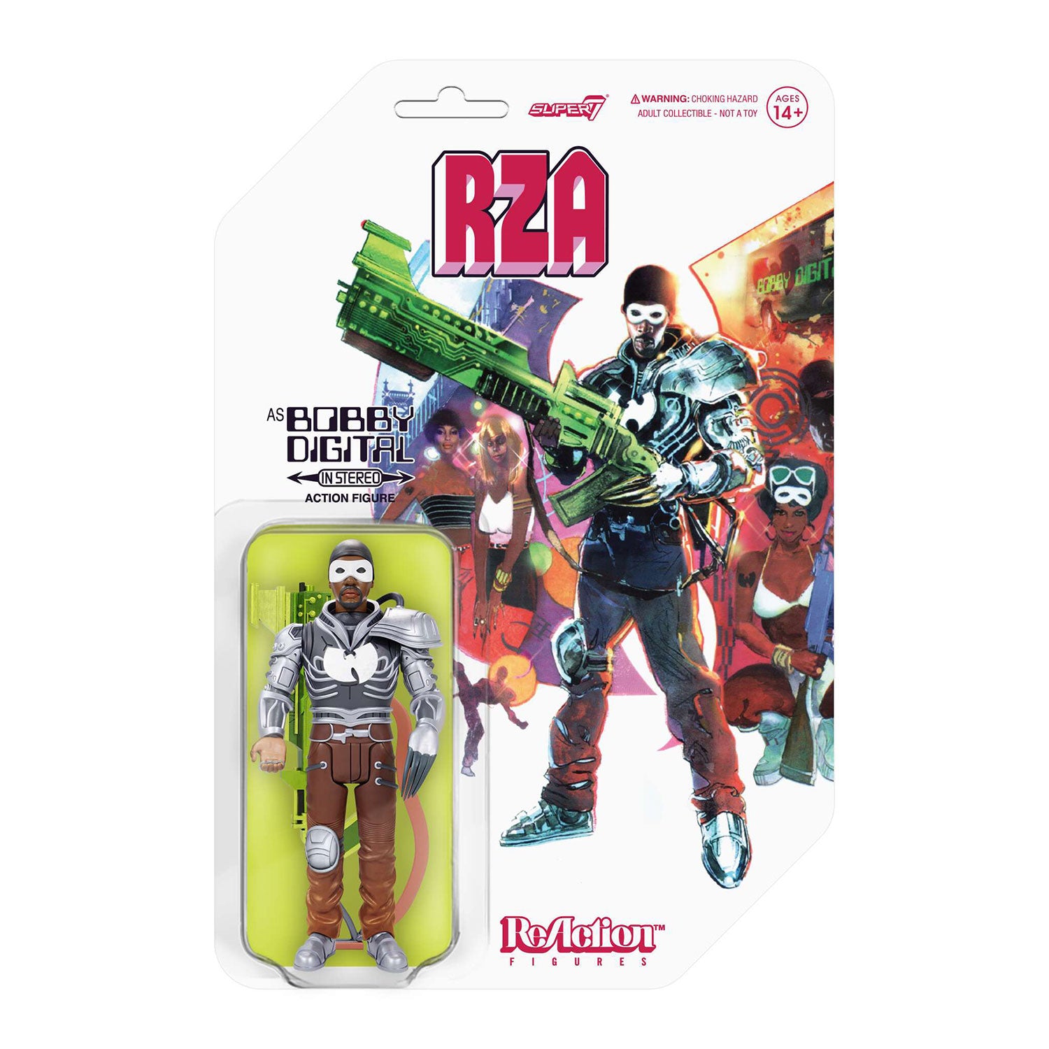 RZA Super7 Bobby Digital Standard Cardback 3.75" ReAction Figure Action Figure Front