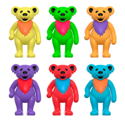 Grateful Dead Super7 Dancing Bears (Glow) ReAction Figures Box Flat (6 Figures) Action Figure Back