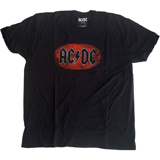 AC/DC Oval Logo Vintage T-shirt Front