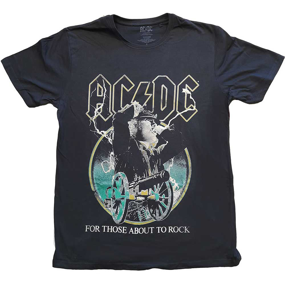 AC/DC For Those About To Rock Yellow Outlines T-shirt Front