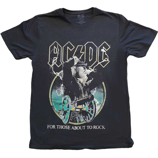AC/DC For Those About To Rock Yellow Outlines T-shirt Front