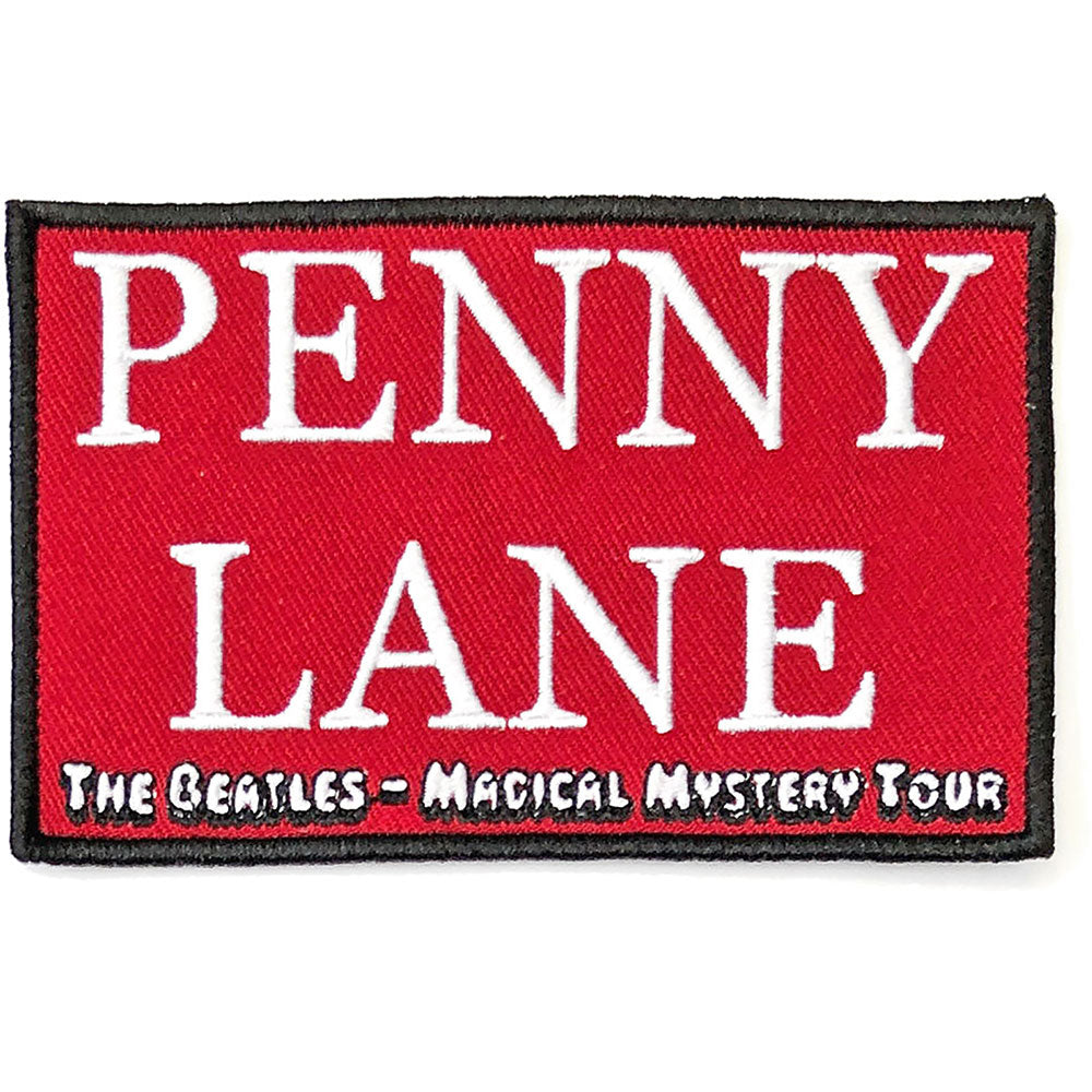 Beatles Penny Lane Red Woven Patch Front