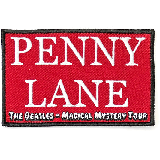 Beatles Penny Lane Red Woven Patch Front