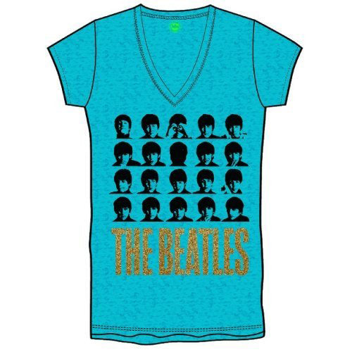 Beatles Hard Days Night Faces Junior Top Front