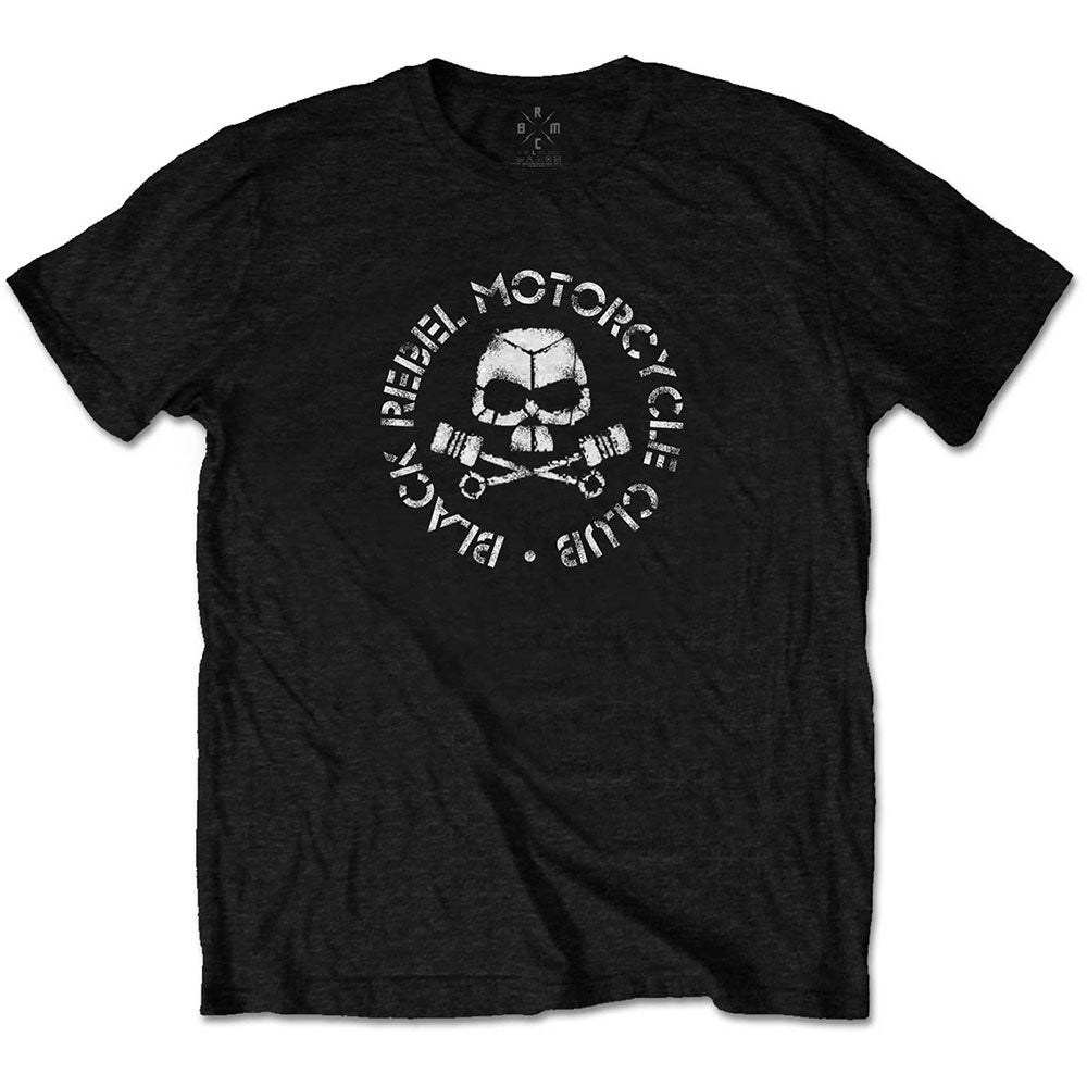 Black Rebel Motorcycle Club Piston Skull T-shirt Front