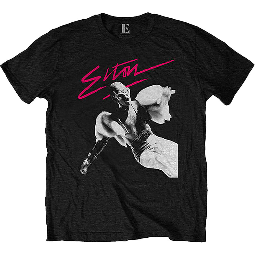 Elton John Pink Brush T-shirt Front