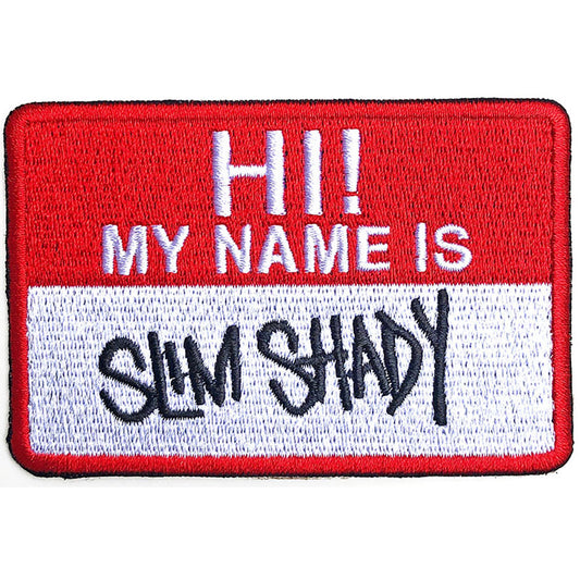 Eminem Slim Shady Name Badge Woven Patch Front