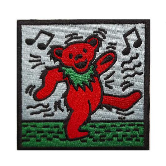 Grateful Dead Dancing Bear Woven Patch Front