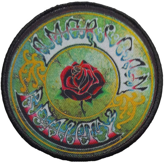 Grateful Dead American Beauty Circle Woven Patch Front