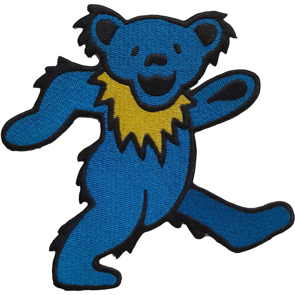 Grateful Dead Blue Dancing Bear Woven Patch Front