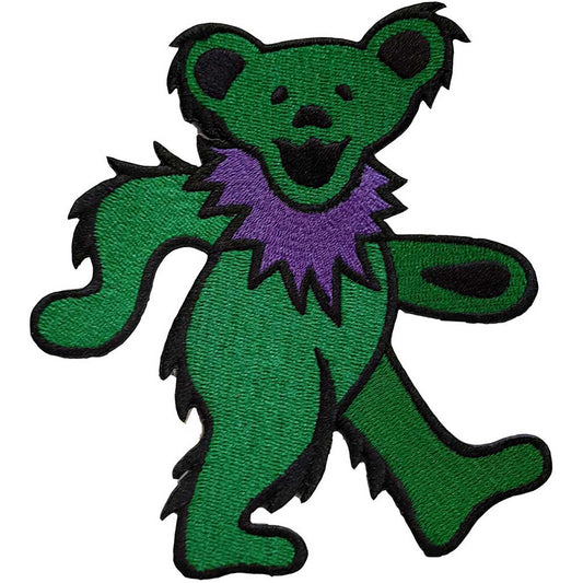 Grateful Dead Green Dancing Bear Woven Patch Front