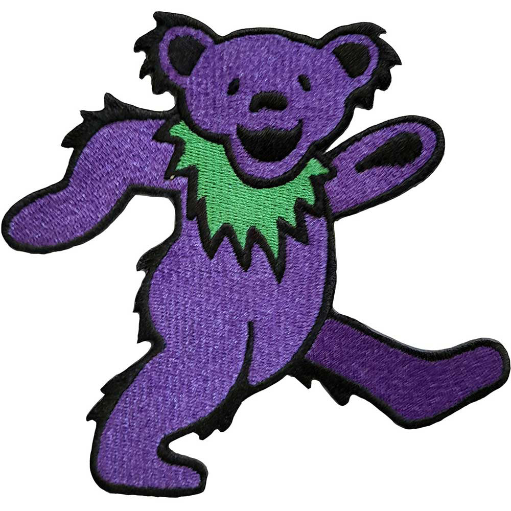 Grateful Dead Purple Dancing Bear Woven Patch Front