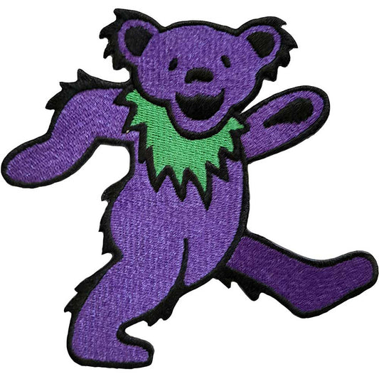 Grateful Dead Purple Dancing Bear Woven Patch Front