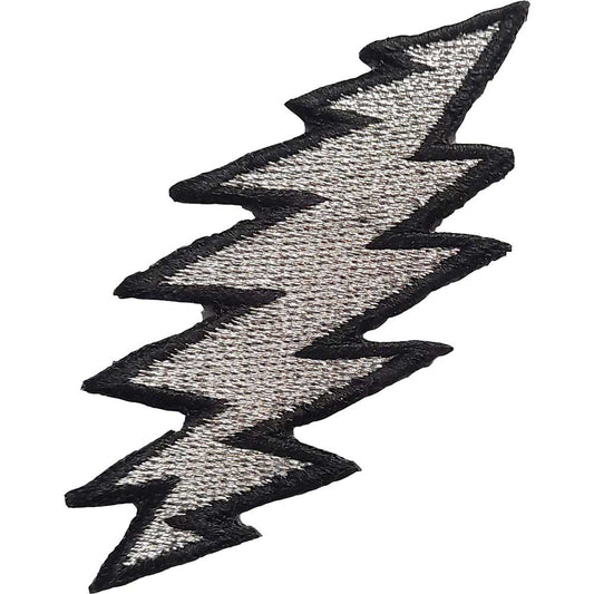 Grateful Dead Lightning Silver Woven Patch Front