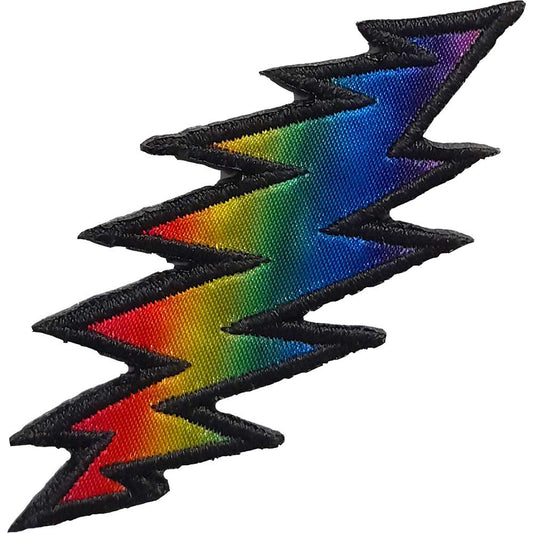 Grateful Dead Lightning Rainbow Woven Patch Front
