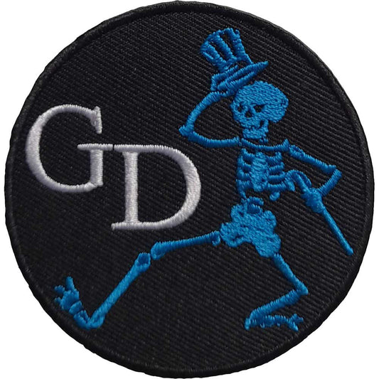 Grateful Dead Skeleton Circle Woven Patch Front