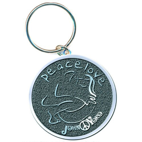 John Lennon Peace & Love Metal Key Chain