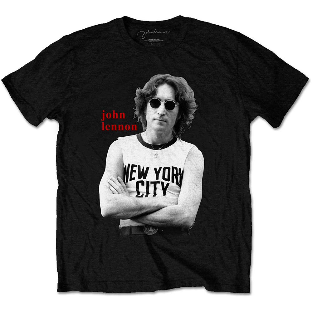 John Lennon New York City B&w T-shirt Front