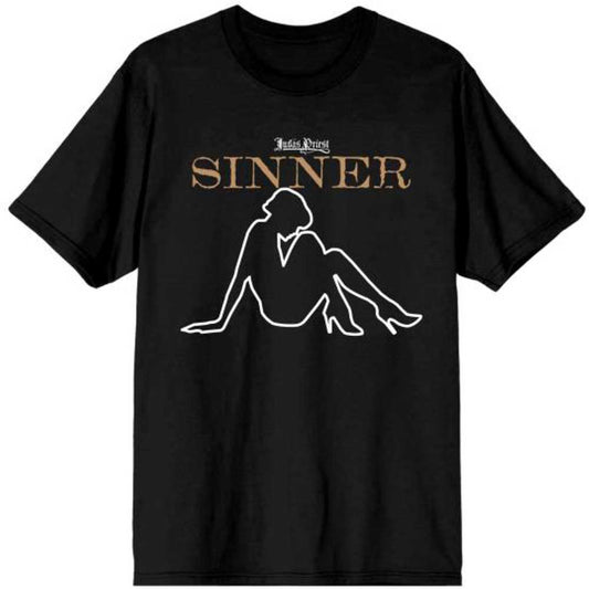 Judas Priest Sin After Sin Sinner Slogan Lady T-shirt Front