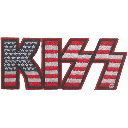 KISS American Flag Logo Woven Patch Front