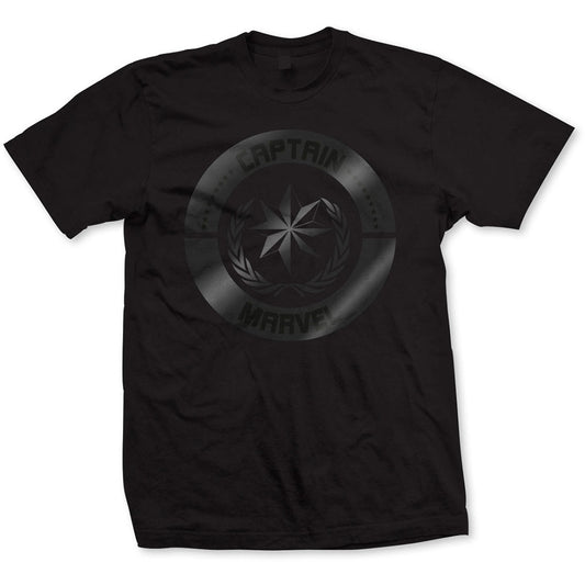 Marvel Comics Captain Marvel Silver Circle T-shirt Front