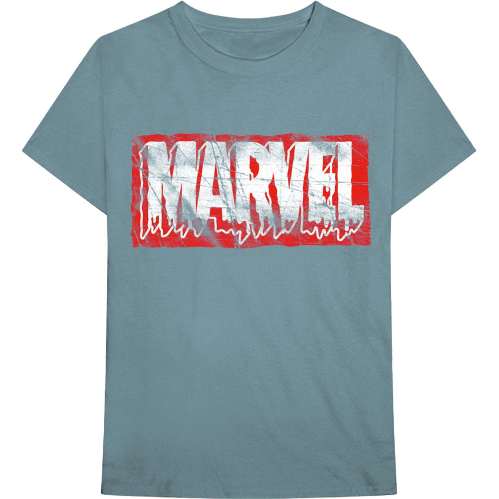Marvel Comics Distressed Dripping Logo T-shirt Front