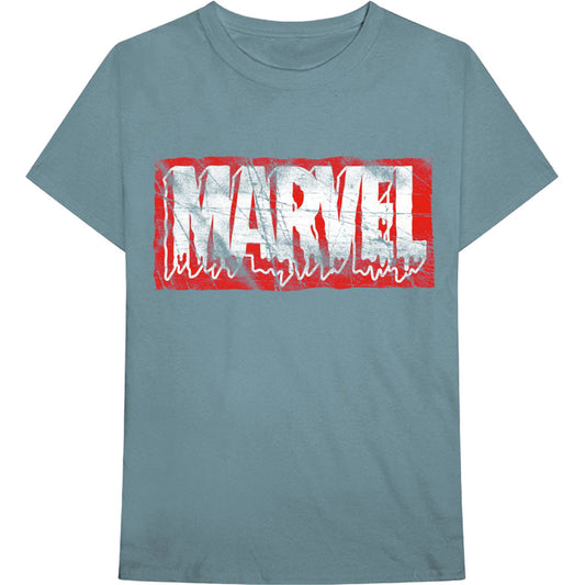 Marvel Comics Distressed Dripping Logo T-shirt Front