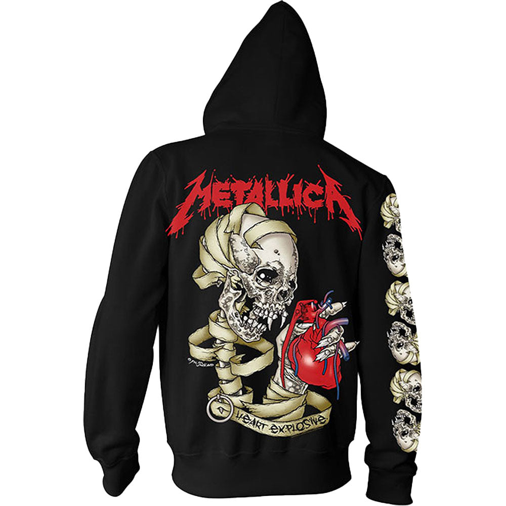 Metallica Heart Explosive Zippered Hooded Sweatshirt Back