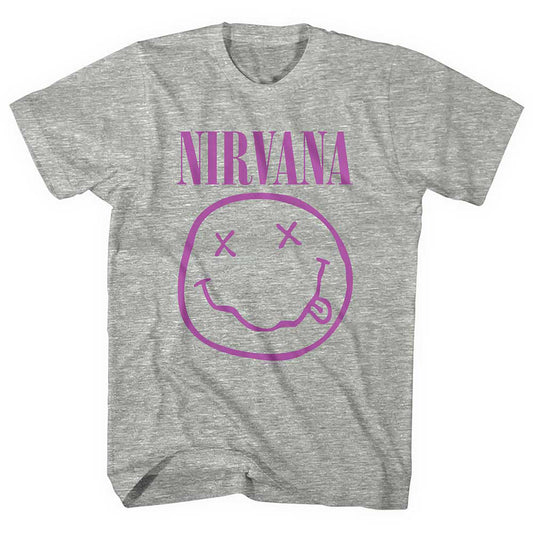 Nirvana Purple Smiley T-shirt Front
