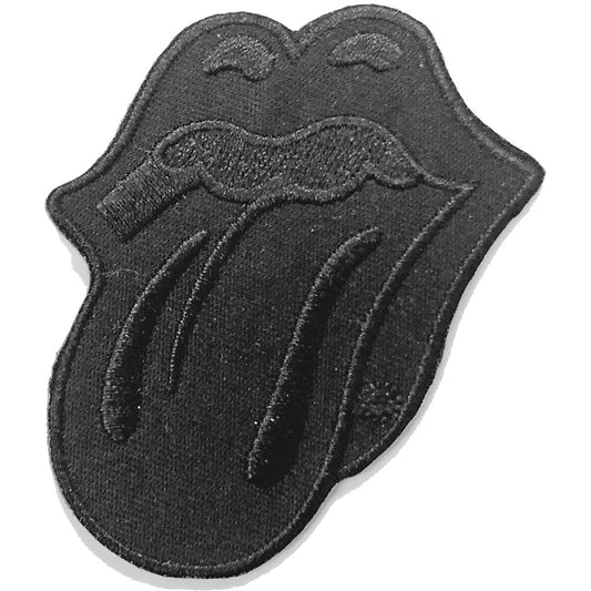 Rolling Stones Classic Tongue Black Woven Patch Front