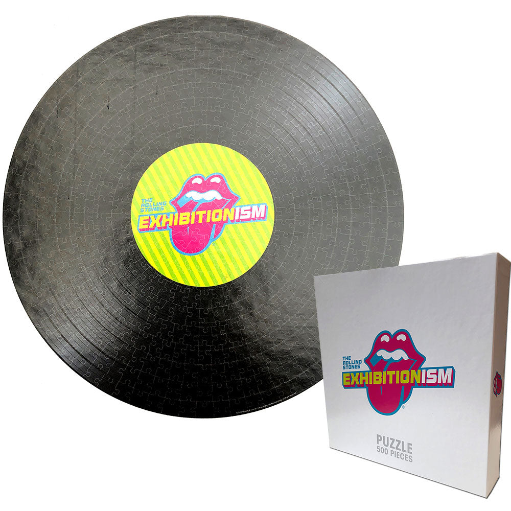 Rolling Stones Exhibitionism Record Round Puzzle Front